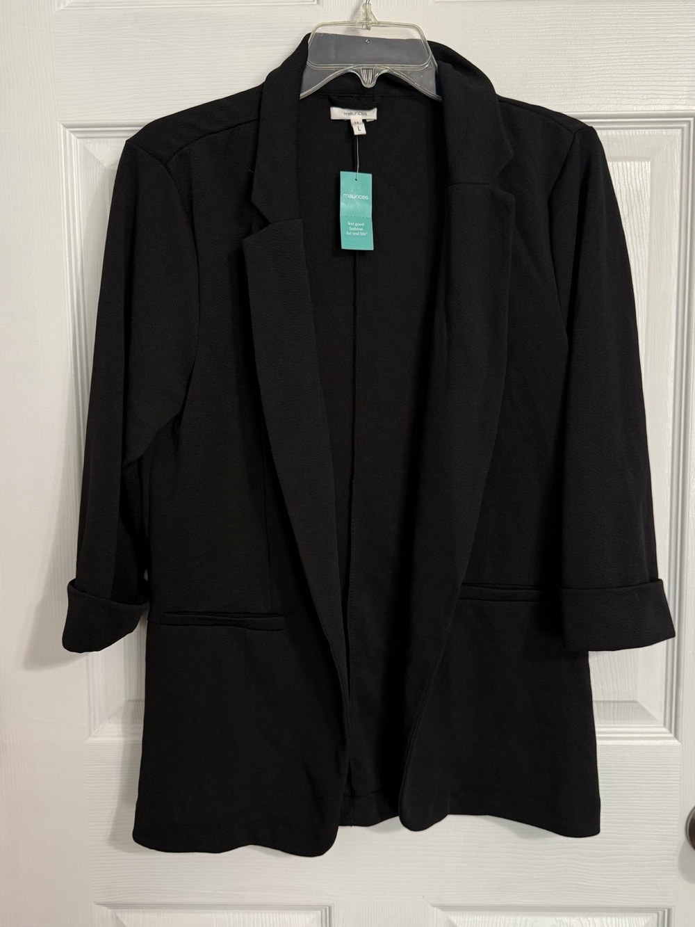 Women’s Black Open-Front Blazer Jacket